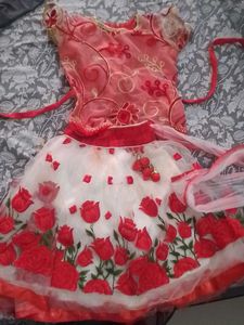Three Layer Embroidery Net Lehenga