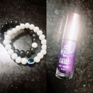 Combo Of 2 Bracelets & 1 Nail paint