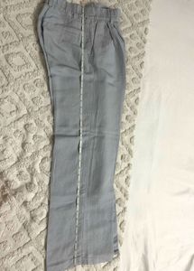 H&amp;M Bluish Grey Linen Trousers