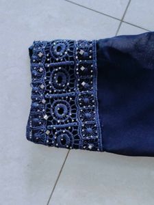 Elegant Ethnic Gown With Padded Bust,With Duppata