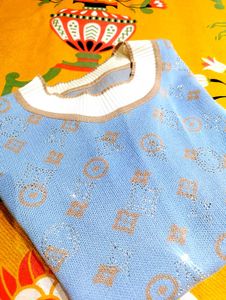 Korean Vintage Style Patterned Knit Top