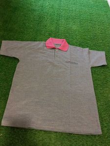 Gray & Pink Polo T Shirt