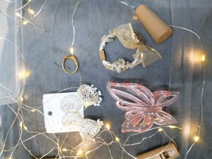Accessory Bundle: Ring, Hair Ties, Earrings, Clip