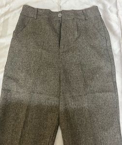 Grey Straight Leg Cropped Pants