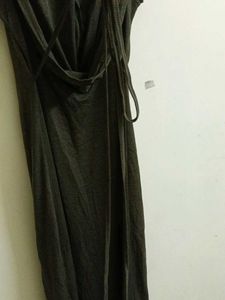 Olive Green Maxi Dress With Hoodie