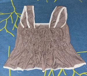 Cute Gingham Peplum Top