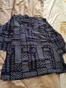Patterned Blue Top