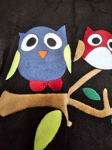 Shein Sweater With Owl Embroidery