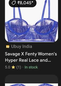 SAVAGE X FENTY RIHANNA BUSTIER BLUE BRA TOP