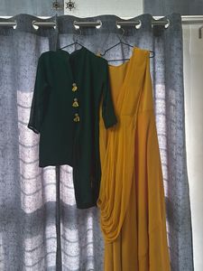 Green & Yellow Kurta Set