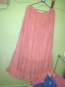 Red Embroidered Anarkali Dress