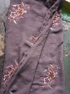 Embroidered Floral Design Saree