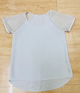 White Mesh Sleeves Top 🤍