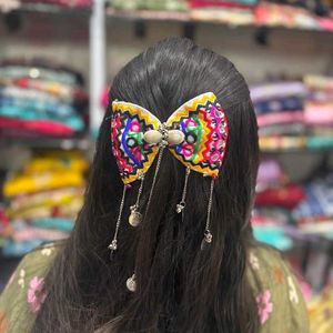 Ethnic Hair Bow Clip