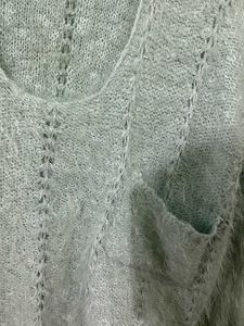 vintage luxury gorge blue fur mohair knitwear