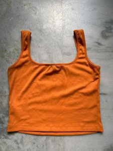 Orange Ribbed Tank Top