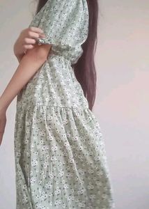 Floral Puff Sleeve Maxi Dress
