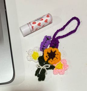 Crochet Flower Bouquet Keychain