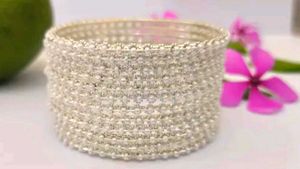 Sparkling White Bangles