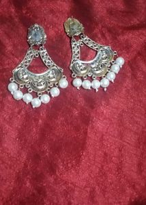 Elegant Silver Tone Dangle Earrings