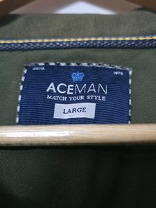 AceMan Olive Green Polo T-Shirt