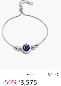 Pure Silver 925Hallmark Handmade Evil Eye Bracelet