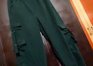 Sea Green Cargo Trouser Pant For 34 Waist