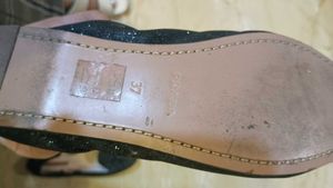 Prada Sparkly Midnight Blue Flats With Tassels