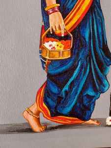 Indian Woman Praying Painting