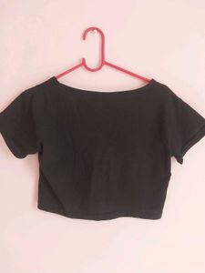 Black Butterfly Crop Top