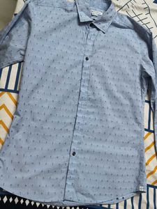 Jillstuart Men Blue Standard Fit Printed Shirt