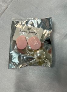 Pink &amp; Pearl Drop Earrings