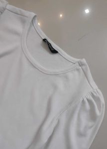 White Puff Sleeve Tee