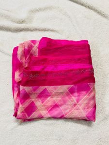 Beautiful Pink Saree Georgette Silk🩷