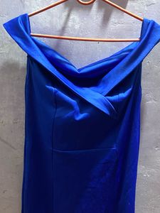 Beautiful Blue Long Side Slit Gown
