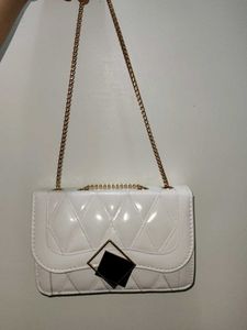 White Quilted Chain Bag