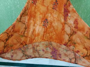 Orange Embroidered Kurta For Women