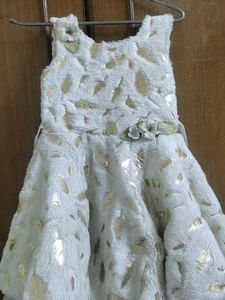 White &amp; Gold Festive Dress