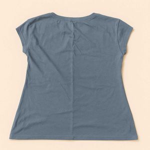 &#34;NEW FIT GIRL&#34; Round Neck Graphic Tee – Slate Blue