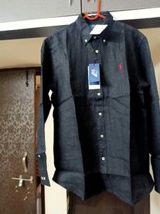FINAL PRICE NEW Ralph Lauren Black Linen Shirt