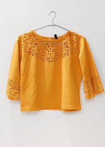 Mustard Top with Cutout Details