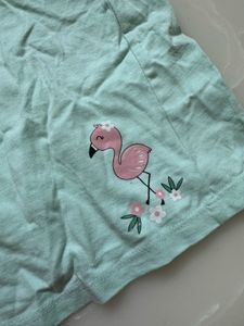 Flamingo Print Wrap On Style Skirt For Baby Girl
