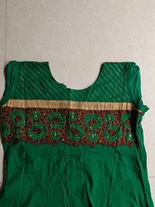 Green Colour Wedding Gown With Beautiful Work