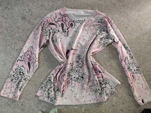 pink beaded detail full sleeve top