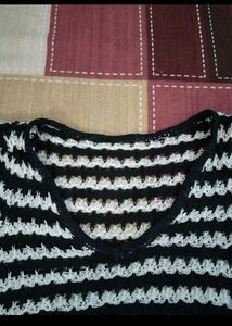 Striped Knit Cropped Top