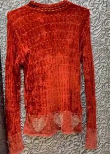 Vintage Sparkle Mock Neck Top