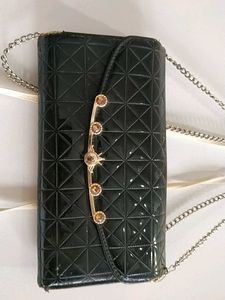 Black Clutch And Small Sling Bag Cute