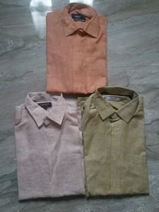 Solid Men Shirt Combo Set