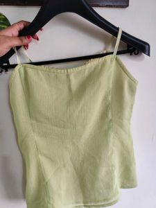 Green Lace Corset Top