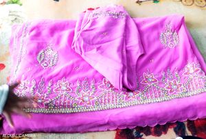 Georgette Saree With Reshmi Thread Work..